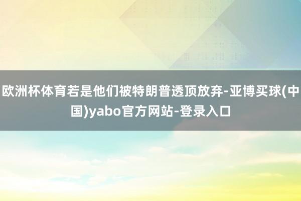 欧洲杯体育若是他们被特朗普透顶放弃-亚博买球(中国)yabo官方网站-登录入口