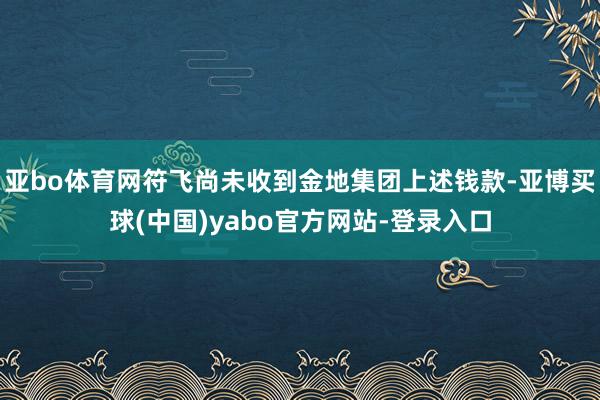 亚bo体育网符飞尚未收到金地集团上述钱款-亚博买球(中国)yabo官方网站-登录入口