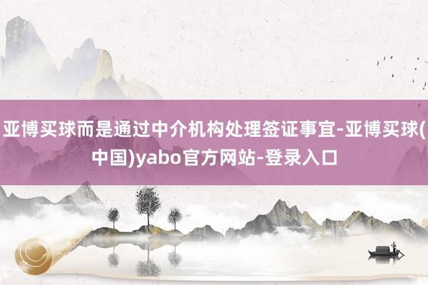 亚博买球而是通过中介机构处理签证事宜-亚博买球(中国)yabo官方网站-登录入口