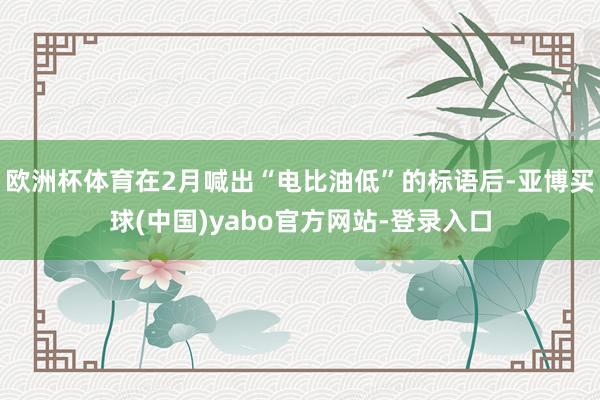 欧洲杯体育在2月喊出“电比油低”的标语后-亚博买球(中国)yabo官方网站-登录入口