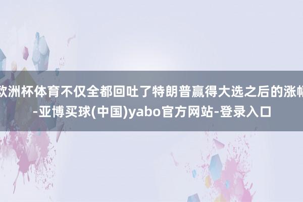 欧洲杯体育不仅全都回吐了特朗普赢得大选之后的涨幅-亚博买球(中国)yabo官方网站-登录入口