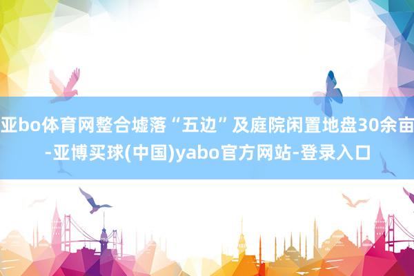 亚bo体育网整合墟落“五边”及庭院闲置地盘30余亩-亚博买球(中国)yabo官方网站-登录入口