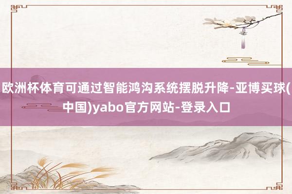 欧洲杯体育可通过智能鸿沟系统摆脱升降-亚博买球(中国)yabo官方网站-登录入口