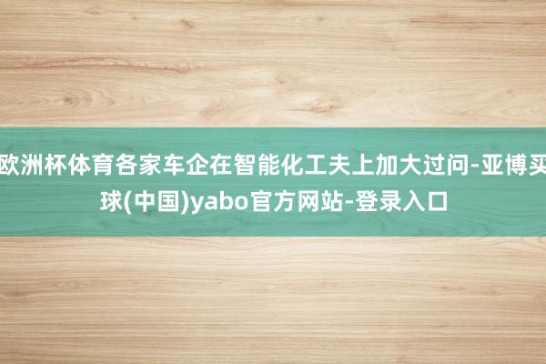 欧洲杯体育各家车企在智能化工夫上加大过问-亚博买球(中国)yabo官方网站-登录入口