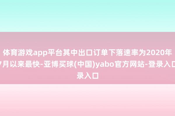 体育游戏app平台其中出口订单下落速率为2020年7月以来最快-亚博买球(中国)yabo官方网站-登录入口
