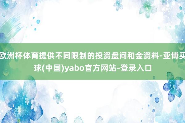 欧洲杯体育提供不同限制的投资盘问和金资料-亚博买球(中国)yabo官方网站-登录入口